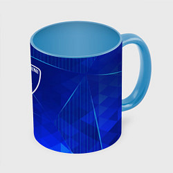 Кружка цветная Lamborghini blue poly
