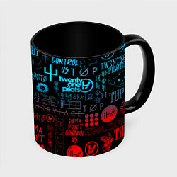 Кружка 3D Twenty one pilots rock pattern, цвет: 3D-белый + черный
