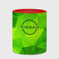Кружка 3D Nissan green poly, цвет: 3D-белый + красный — фото 2