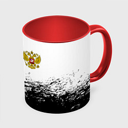 Кружка цветная Россия черно белые краски