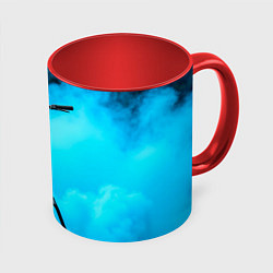 Кружка цветная Самокат в синем дыму