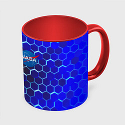 Кружка цветная Nasa голубая броня