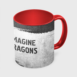 Кружка 3D Imagine Dragons - white gradient по-горизонтали, цвет: 3D-белый + красный