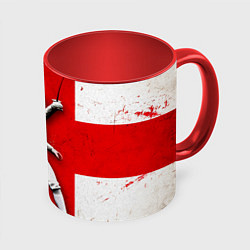 Кружка цветная Фехтовальщик на красно-белом
