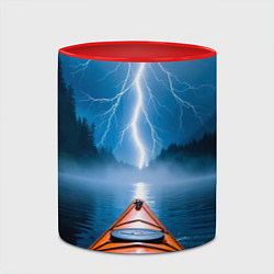 Кружка 3D На каяке в грозу, цвет: 3D-белый + красный — фото 2