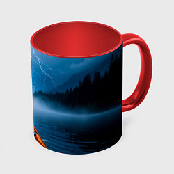 Кружка цветная На каяке в грозу