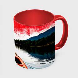 Кружка цветная Каякинг на горной речке