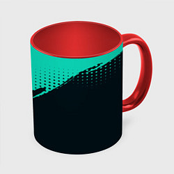Кружка 3D Color black light blue, цвет: 3D-белый + красный