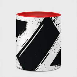Кружка 3D Color black white, цвет: 3D-белый + красный — фото 2
