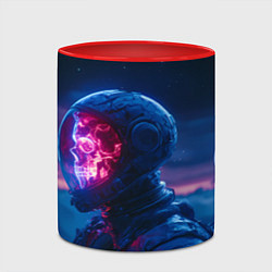 Кружка 3D Синий космонавт с красным черепом, цвет: 3D-белый + красный — фото 2