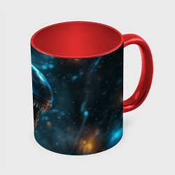 Кружка 3D Alien space, цвет: 3D-белый + красный