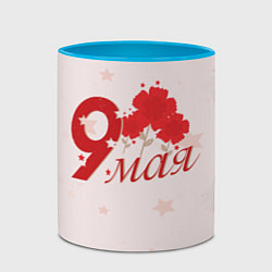 Кружка 3D 9 мая со звездами, цвет: 3D-белый + небесно-голубой — фото 2