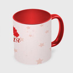 Кружка 3D 9 мая гвоздики, цвет: 3D-белый + красный