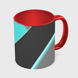 Кружка 3D Color black blue, цвет: 3D-белый + красный