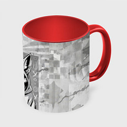 Кружка 3D Фенек в балахоне, цвет: 3D-белый + красный