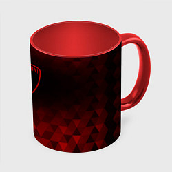 Кружка 3D Lamborghini red poly, цвет: 3D-белый + красный