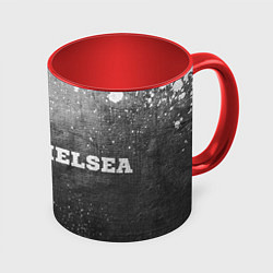 Кружка 3D Chelsea - grey gradient по-горизонтали, цвет: 3D-белый + красный