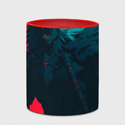 Кружка 3D Человек-волк, цвет: 3D-белый + красный — фото 2