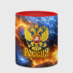 Кружка 3D Россия герб и огонь, цвет: 3D-белый + красный — фото 2