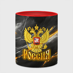 Кружка 3D Россия черно-желтый фон, цвет: 3D-белый + красный — фото 2