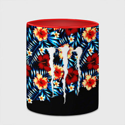 Кружка 3D Monster energy flower steel, цвет: 3D-белый + красный — фото 2
