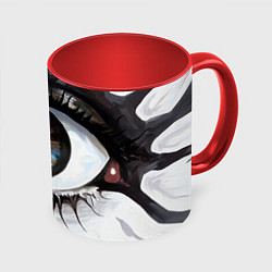 Кружка 3D Глаз и щупальца - психоделика, цвет: 3D-белый + красный
