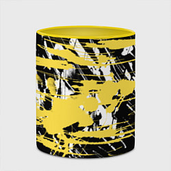 Кружка 3D Желтая краска на черном, цвет: 3D-белый + желтый — фото 2