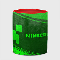 Кружка 3D Minecraft - green gradient по-горизонтали, цвет: 3D-белый + красный — фото 2