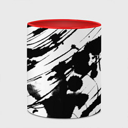 Кружка 3D Брызги и штрихи черной краски, цвет: 3D-белый + красный — фото 2