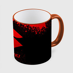 Кружка 3D Suzuki - red gradient, цвет: 3D-оранжевый кант