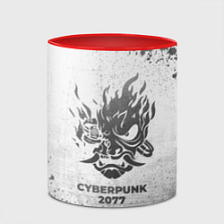 Кружка 3D Cyberpunk 2077 - white gradient, цвет: 3D-белый + красный — фото 2