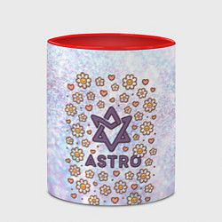 Кружка 3D Astro логотип - ромашки и сердечки, цвет: 3D-белый + красный — фото 2