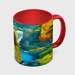 Кружка цветная Билли Айлиш на фоне природы