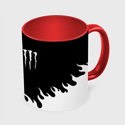 Кружка цветная Monster energy белый огонь