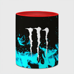 Кружка 3D Monster energy голубой огонь, цвет: 3D-белый + красный — фото 2