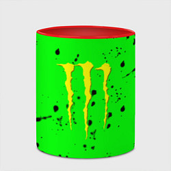 Кружка 3D Monster energy кислотные брызги, цвет: 3D-белый + красный — фото 2