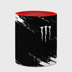 Кружка 3D Monster energy краски штрихи белые, цвет: 3D-белый + красный — фото 2