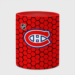 Кружка 3D Монреаль Канадиенс - красные соты, цвет: 3D-белый + красный — фото 2