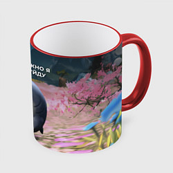 Кружка 3D Ребят, можно я просто уйду - забавная акула Вика, цвет: 3D-красный кант