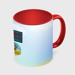 Кружка 3D Игра в кальмара пиксельный стиль, цвет: 3D-белый + красный