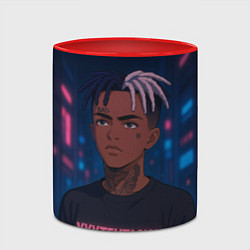 Кружка 3D XXXTentacion - Неоновый аниме арт, цвет: 3D-белый + красный — фото 2