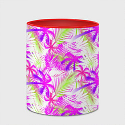 Кружка 3D Palm tree pink, цвет: 3D-белый + красный — фото 2