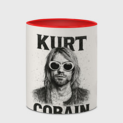 Кружка 3D Kurt Cobain - grunge-art, цвет: 3D-белый + красный — фото 2