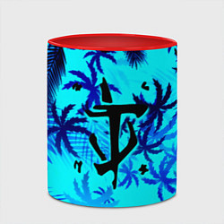 Кружка 3D Doom неоновые тропики, цвет: 3D-белый + красный — фото 2