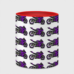 Кружка 3D Motorcycle purple, цвет: 3D-белый + красный — фото 2