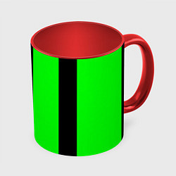 Кружка цветная Color green black line