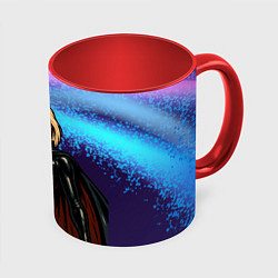 Кружка цветная Леди Гага в костюме супергероя