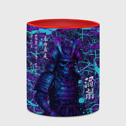 Кружка 3D Призрак самурая - неновый арт, цвет: 3D-белый + красный — фото 2