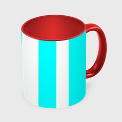 Кружка цветная Color light blue white lines