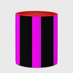 Кружка 3D Color black pink lines, цвет: 3D-белый + красный — фото 2